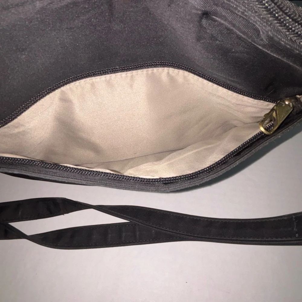 Black Crossbody Bag with Adjustable Strap and nylon Finish